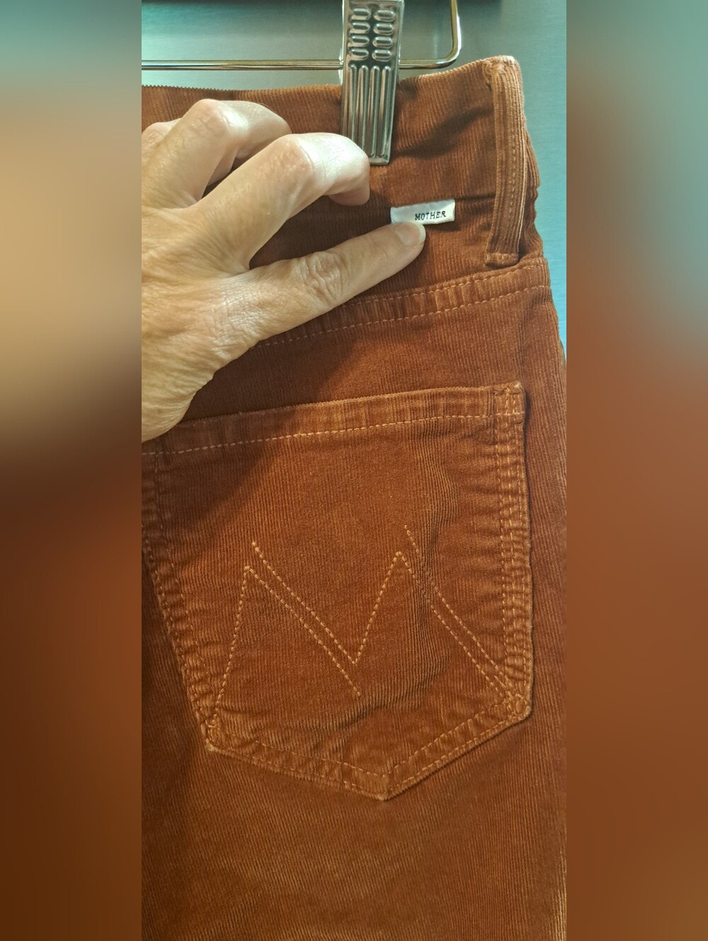 MOTHER Corduroy Pants High Waisted Looker Ankle Hopscotch USA Sz 29 - Picture 1 of 11